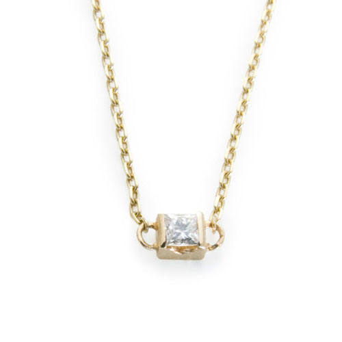 GARNI - K10YG Square Dia Necklace | Tempt