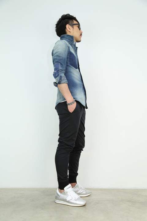 1piu1uguale3 人気のレインボーデニムシャツ 198 Tempt