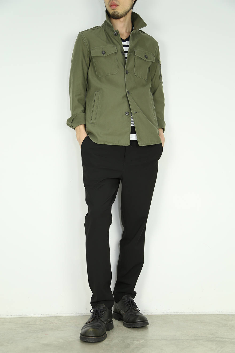 お客様リクエストコーデ Lounge Lizard M1943 Cloth Bio Wash ミリタリーシャツ 2633 Tempt
