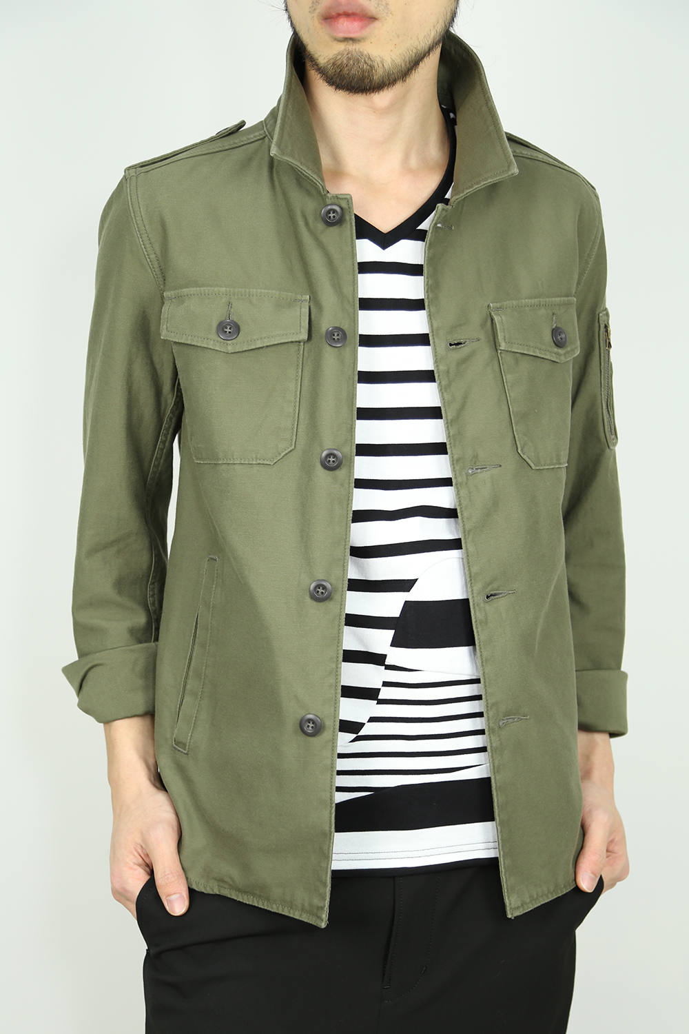 お客様リクエストコーデ Lounge Lizard M1943 Cloth Bio Wash ミリタリーシャツ 2633 Tempt